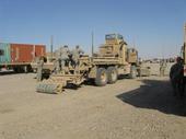 This truck sweeps for mines and explodes IED's before they can harm other passing Military vehicles