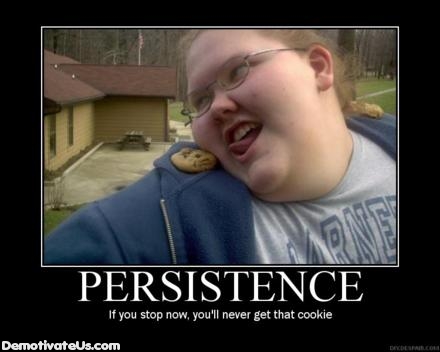 fat people persistence cookie demotivational poster